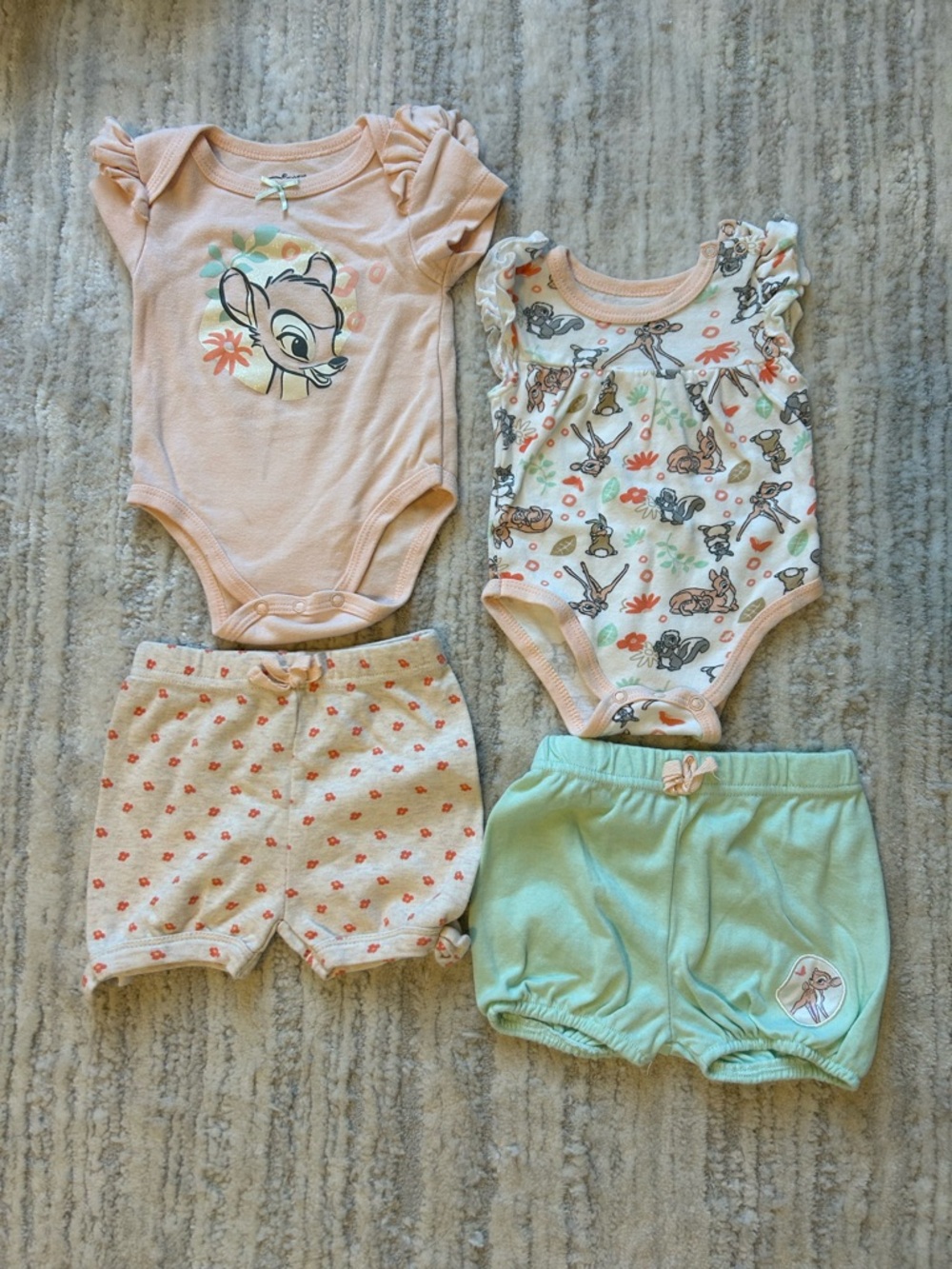 Disney Bambi Baby Bodysuits with Coordinating Shorts 6-9m